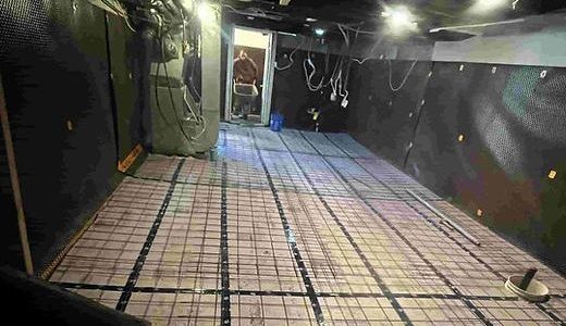 interior basement waterproofing in process